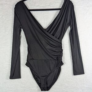 63-Nwt Zara Black Wrap Bodysuit